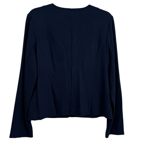 Chicos women Blazer jacket navy blue military Size 1 (M) Rayon gold buttons - Picture 2 of 8